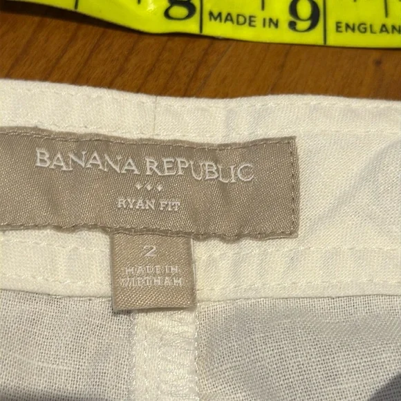 Banana Republic White Linen Pants Size 2 Ryan Fit - Picture 6 of 13